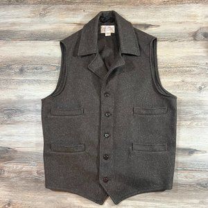 Vintage USA Made Filson Mackinaw Wool Western Collared Vest Waistcoat 4 Pocket